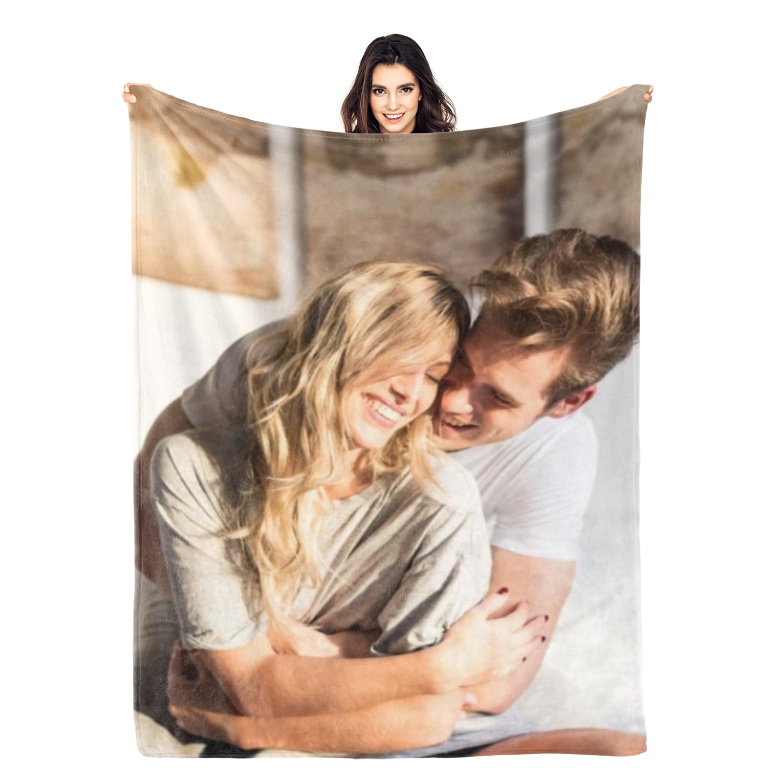 Sruteel Personalized Valentine's Day Gifts for Girlfriend, Custom Blanket with Picture and Name,Birthday Gifts for Wife Husband Her Him Anniversary