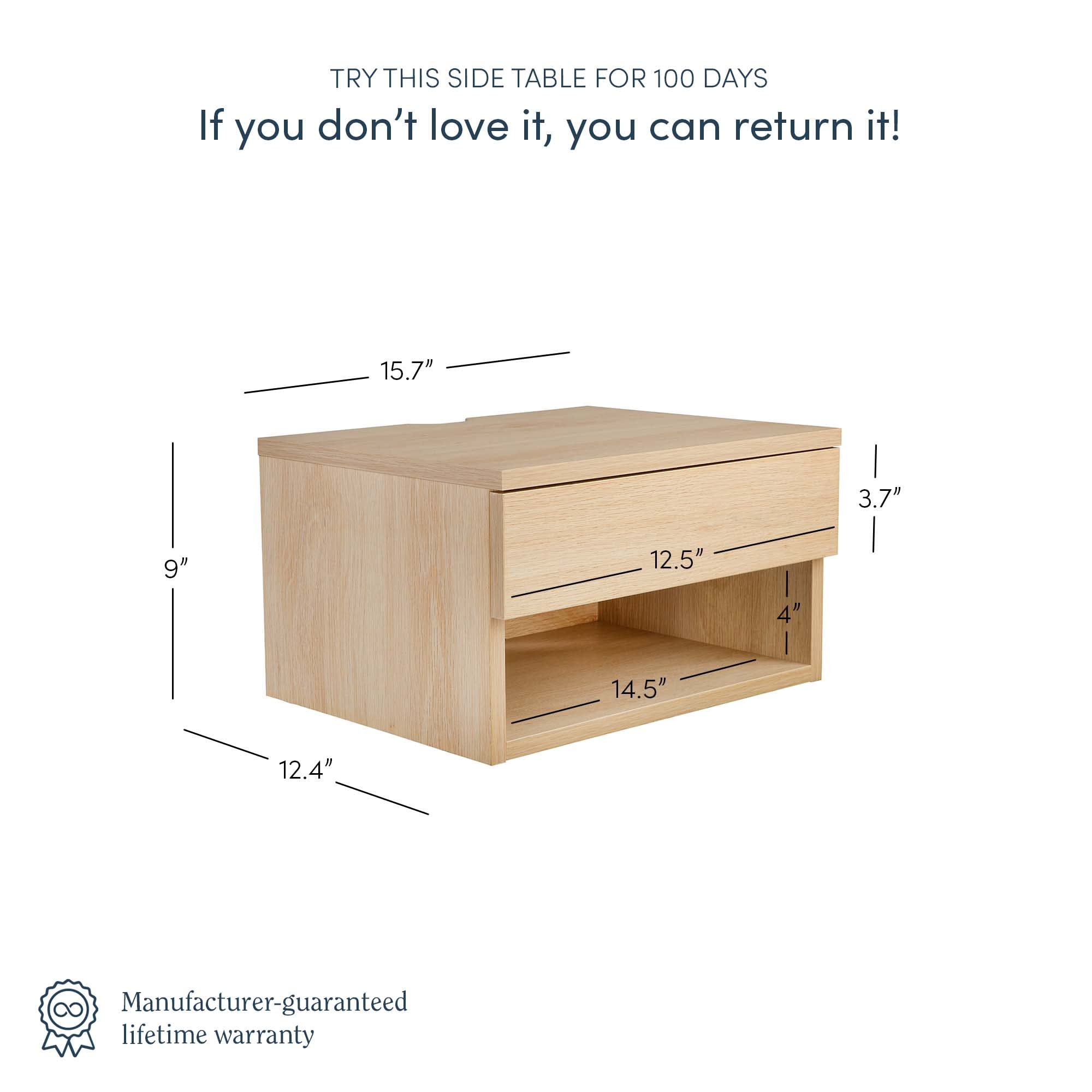 Nathan James Harper Nightstand Side Accent or End Table with Storage, Light Oak