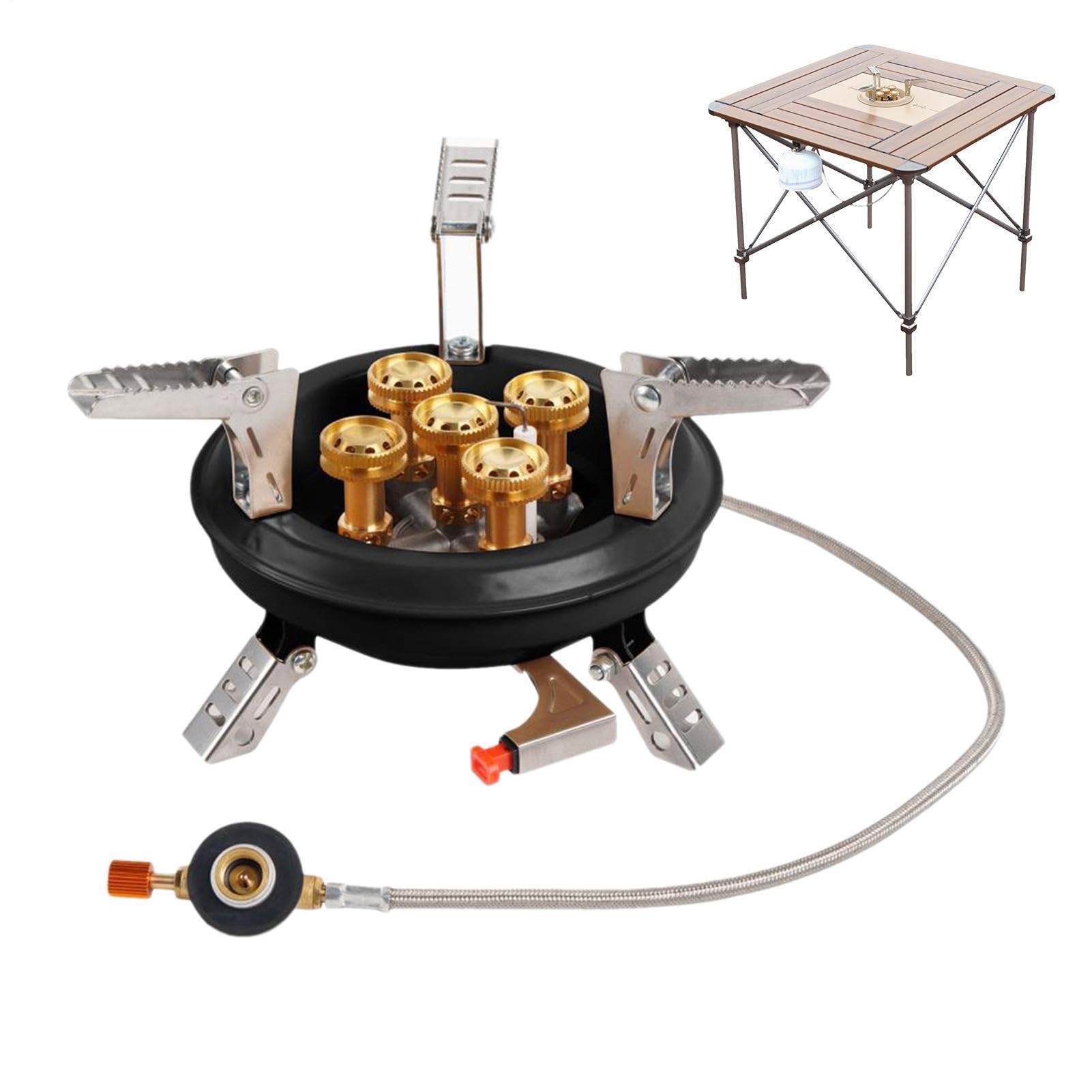 Hornillo portátil de camping – quemador de gas plegable para exteriores