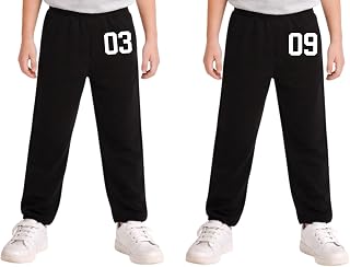 Boys Black-3 and Black-9 Cotton Blend Printed Track Pant (Pack of 2) Price In India