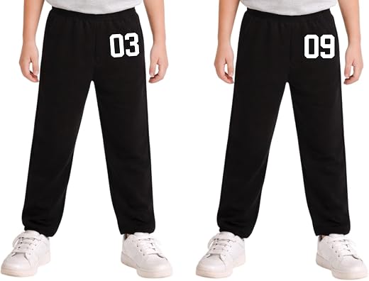 Boys Black-3 and Black-9 Cotton Blend Printed Track Pant (Pack of 2)