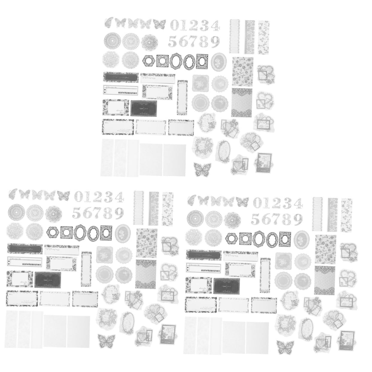 ARTIBETTER 3 Sätze Scrapbook Papier Aufkleber Selbstklebende Sticker Für Tagebuch Planer Scrapbooking Und Diy Dekoration Designs Für Projekte 100 Stück * 3