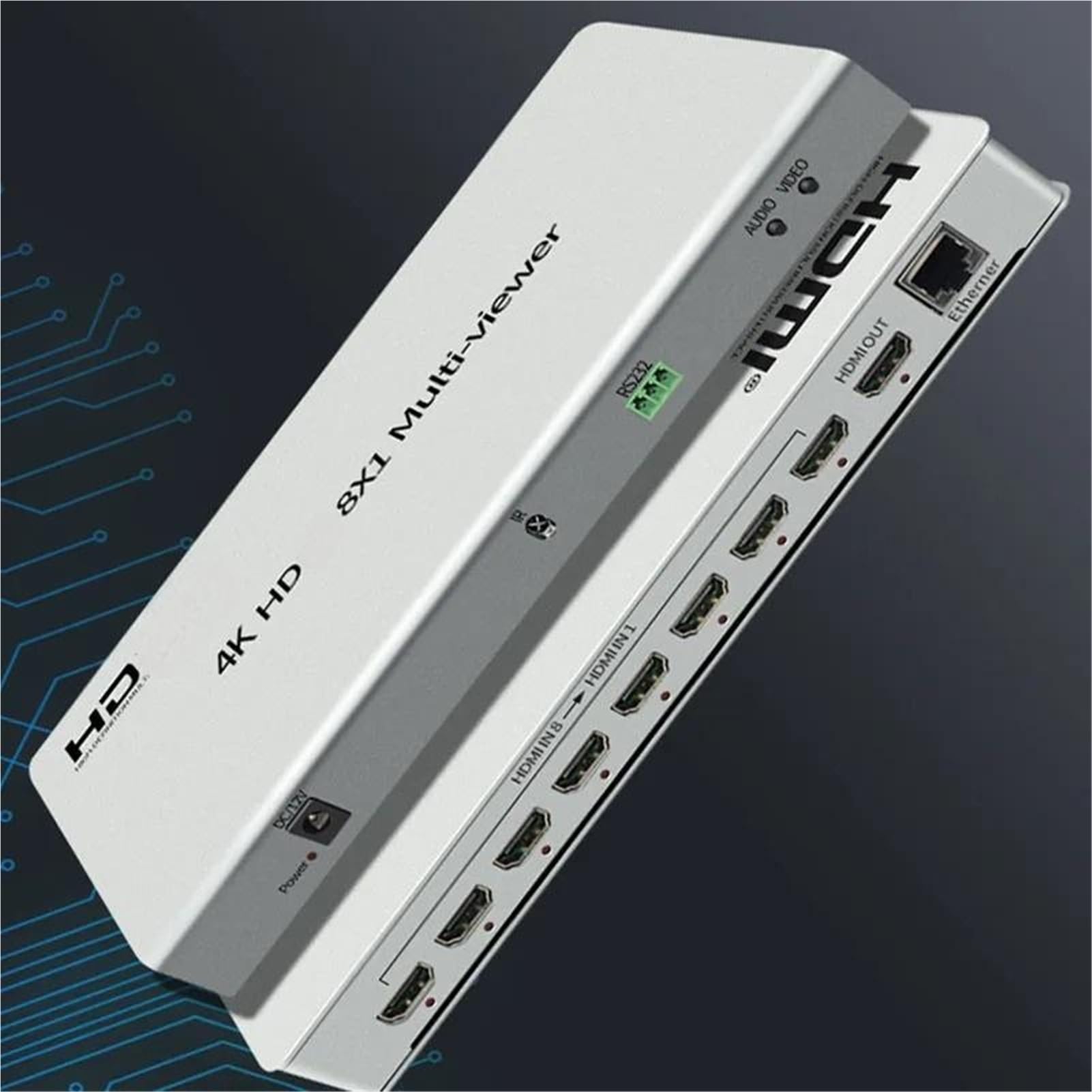 Multi-viewer 4K H 8x1 for HDMI 8 in 1 out 1080P 60Hz Seamless Switcher PC su Monitor/TV Convertitore Video Divisore con Ampia compatibilità, Facile da configurare