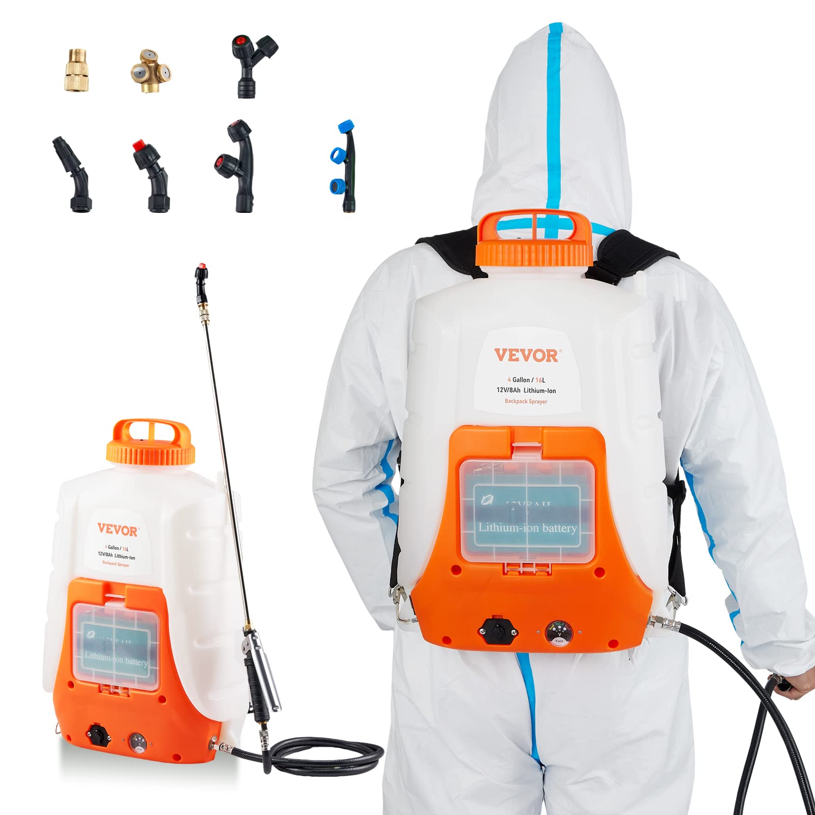 VEVOR Battery Powered Backpack Sprayer 4 Gallon