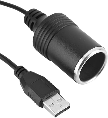 Miniatura 6 de Convertidor de enchufe USB a encendedor de cigarrillos, USB A macho de 5 V a 12 V elevador de coche, cable adaptador hembra para grabadora de
