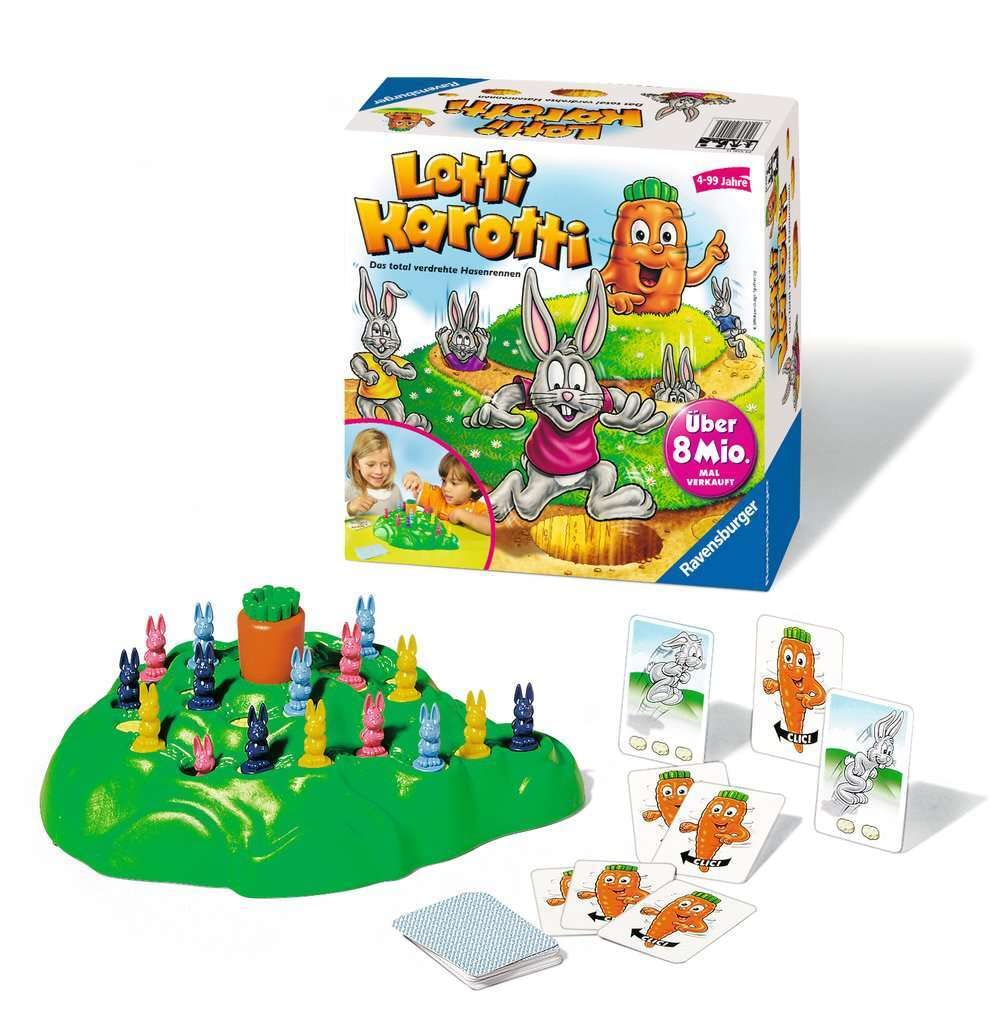 Ravensburger 21556 Lotti Karotti - Gioco da tavolo per bambini dai 4 anni in su, gioco di famiglia per bambini e adulti, gioco classico per 2-4 giocatori