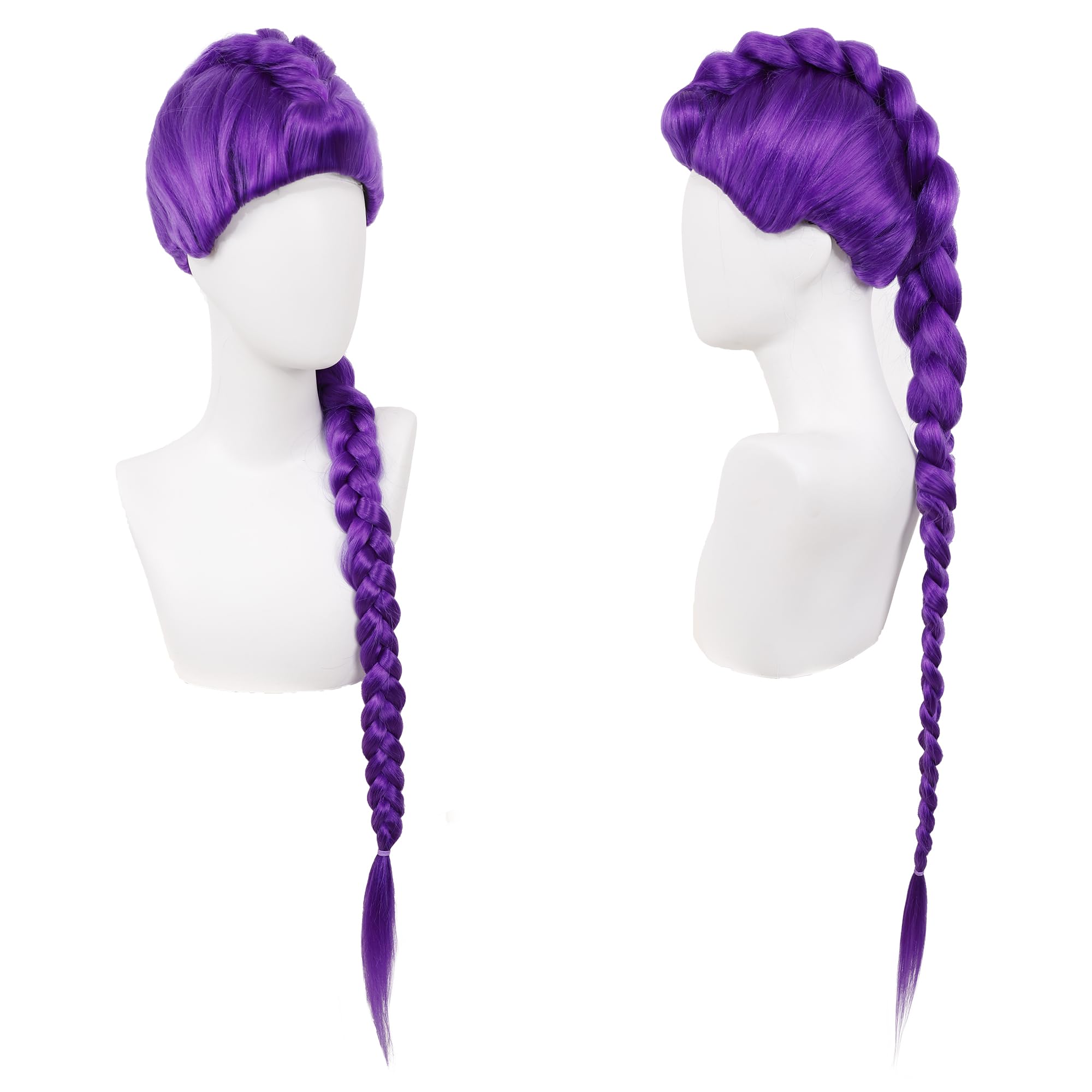 Amazon.com: Misecrisa 47 Inches Long Purple Braided Wig for  display picture 2