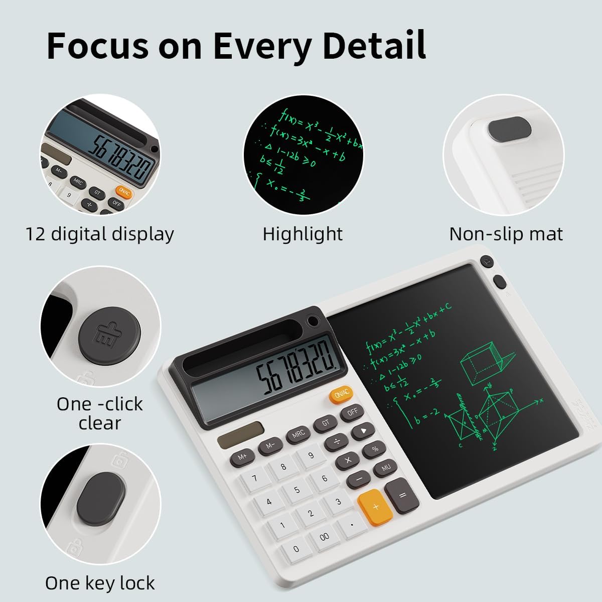 Premium Office Essentials Bundle: Business Writing Tablet with Leather Cover & Professional Anti-Slip Calculator for Executive Workspace