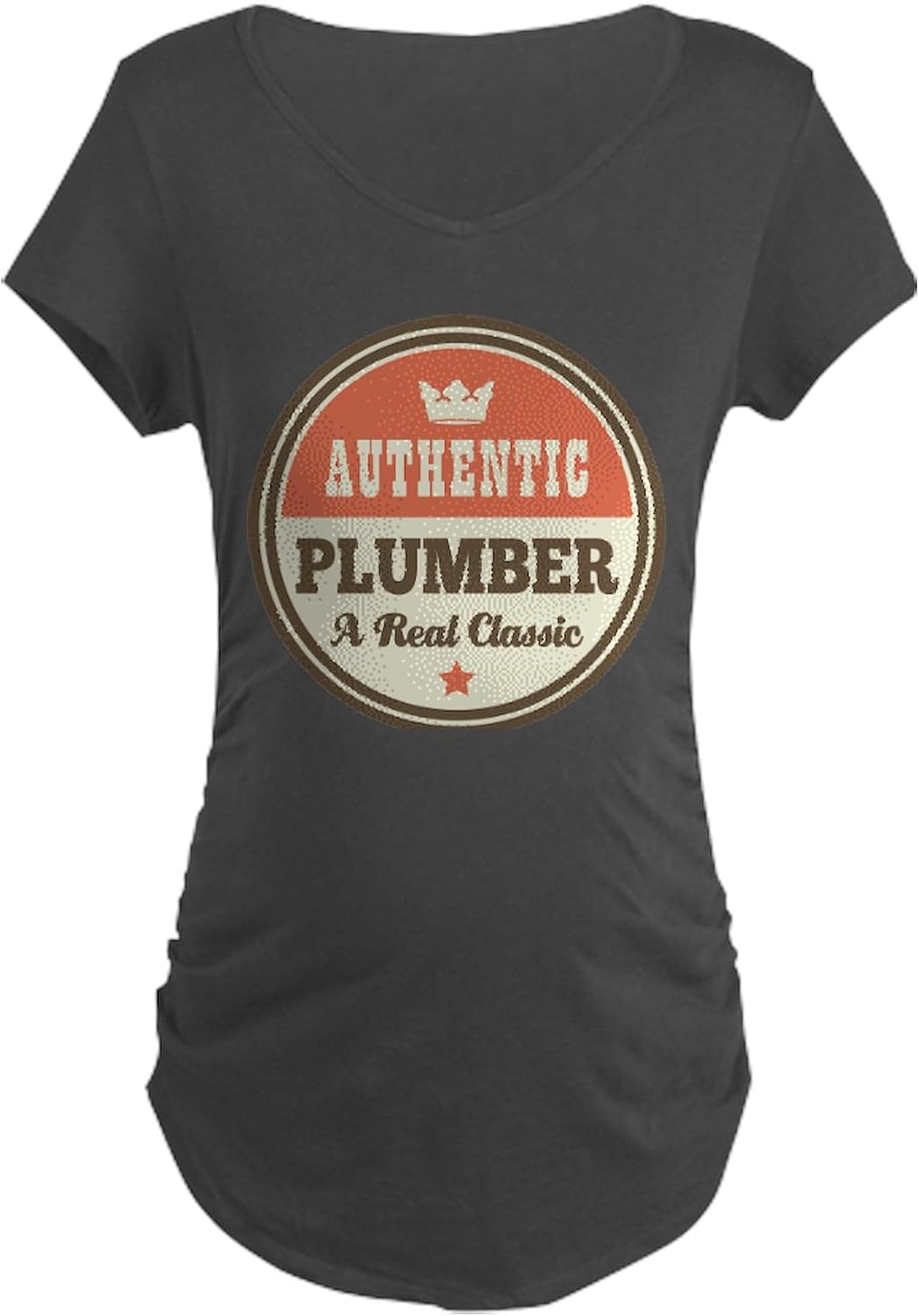 CafePress Plumber Vintage Maternity Dark T Shirt Women's Maternity Ruched Side T-Shirt