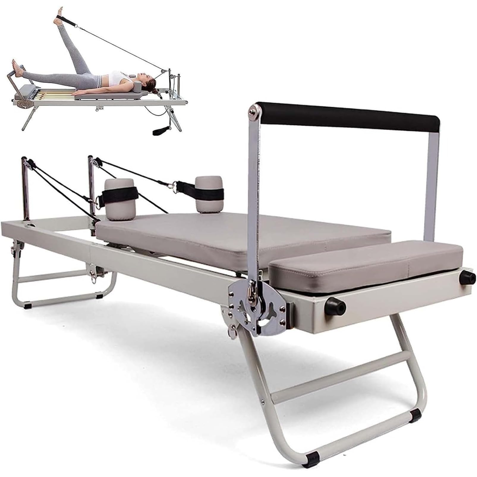 Máquina Reformadora De Pilates Plegable, Sistema De Entrenamiento En Casa De Pilates, Reboteador De Fitness Cardiovascular, Cama Plegable De Intensidad Ajustable para Entrenamiento De Fuerza