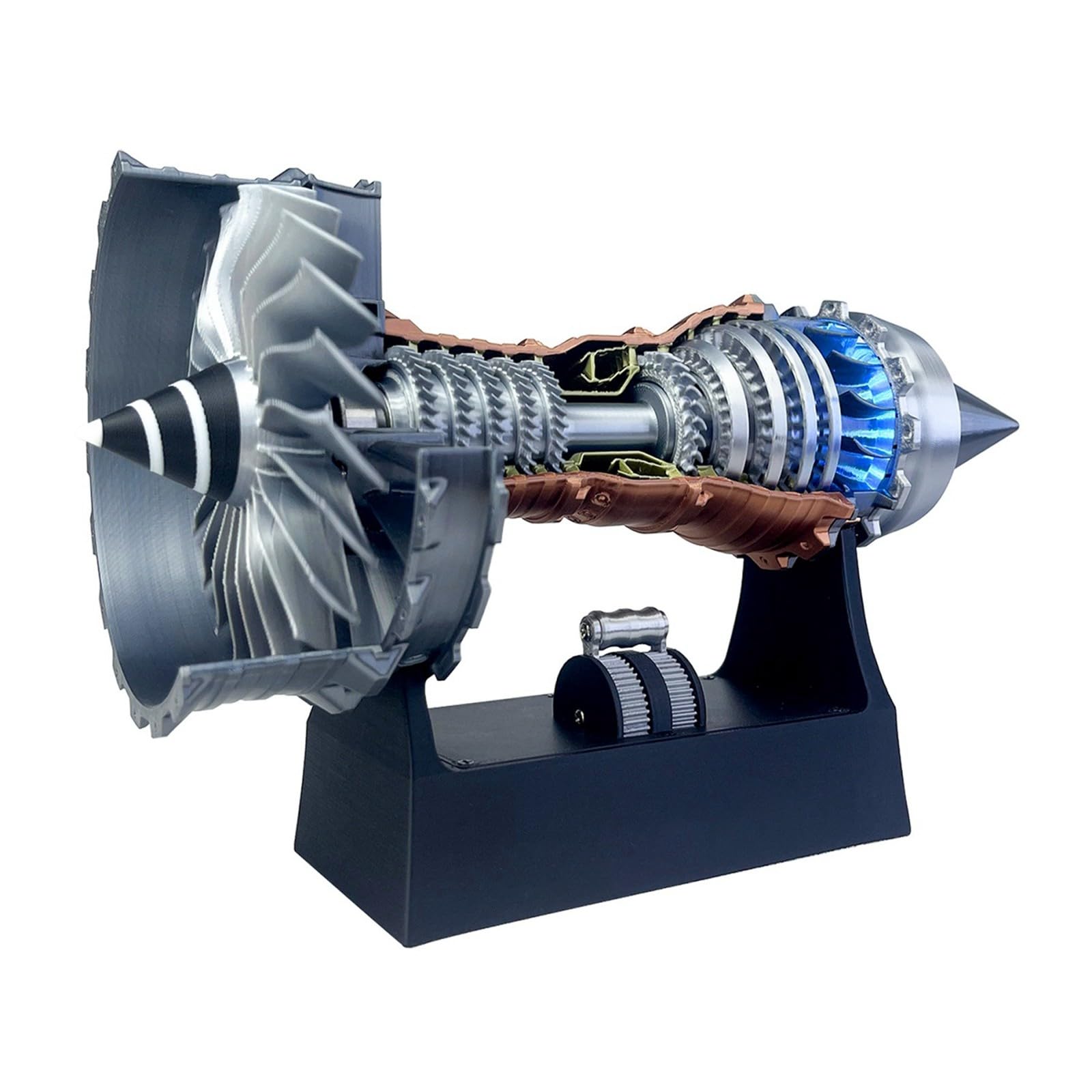 120 Simulationsmotor Modellbausatz für Flugshow Ausstellung Leuchtspielzeug Start Mechanik Pädagogisches Weltraumprojekt Jugendliche Bastler Geschenk (Blue2, One Size)