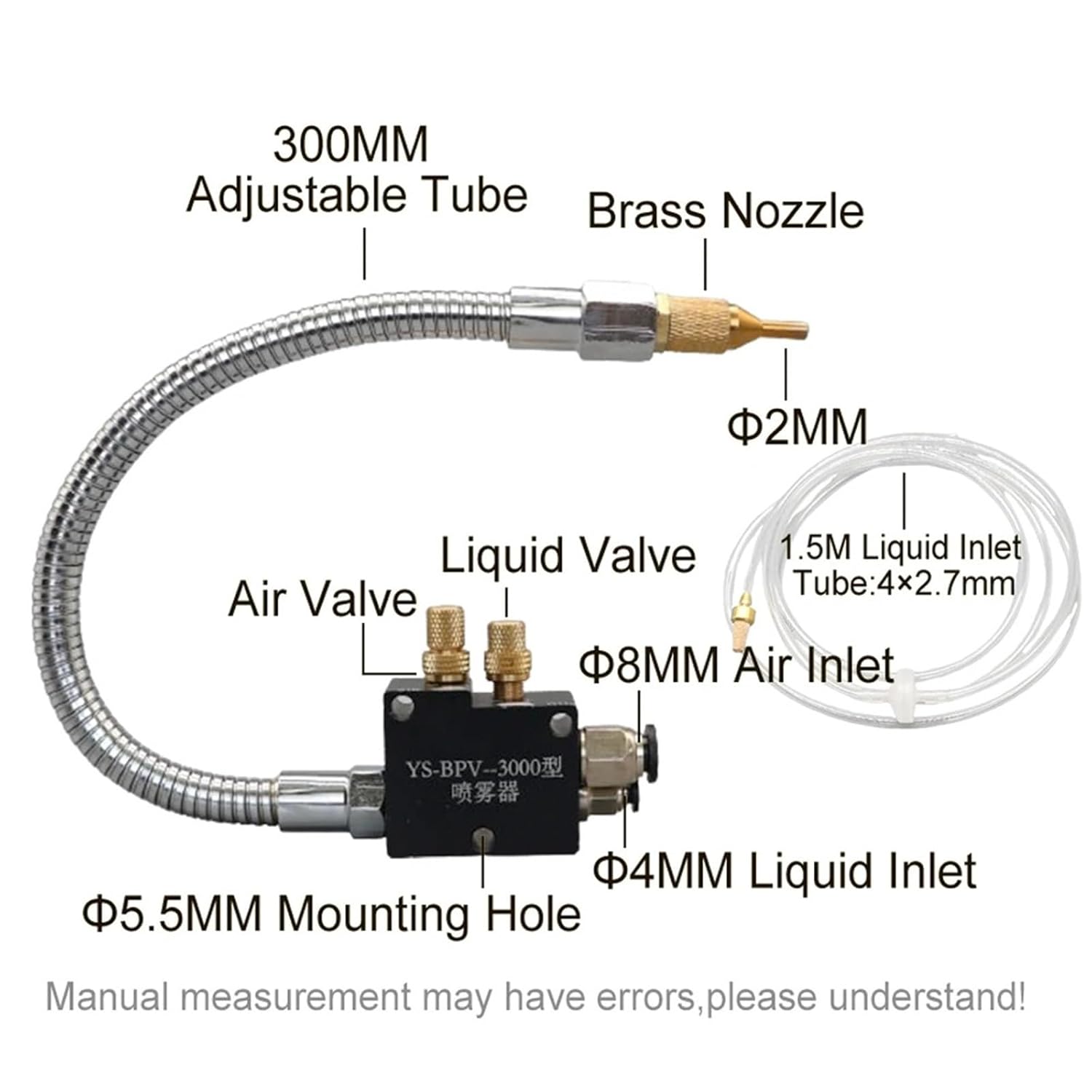 1pc Mist Sprayer CNC Mist Coolant Lubrication Spray System Universal 8MM Air Pipe CNC Lathe Milling Drill Engraving Machine Tool