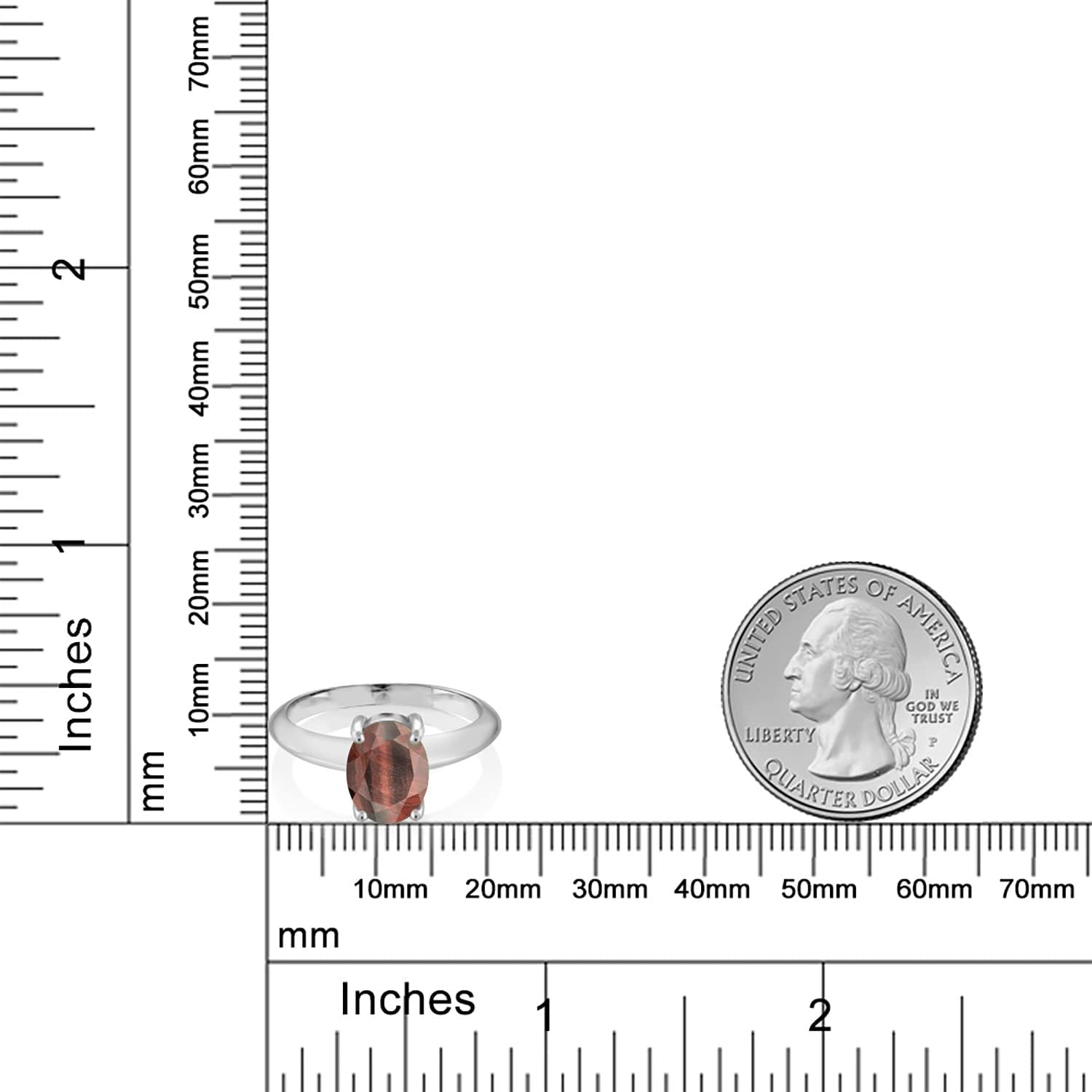 Gem Stone King 925 Sterling Silver Red Tiger Eye Solitaire Engagement Ring For Women | 1.50 Cttw | Oval 9X7MM | Gemstone