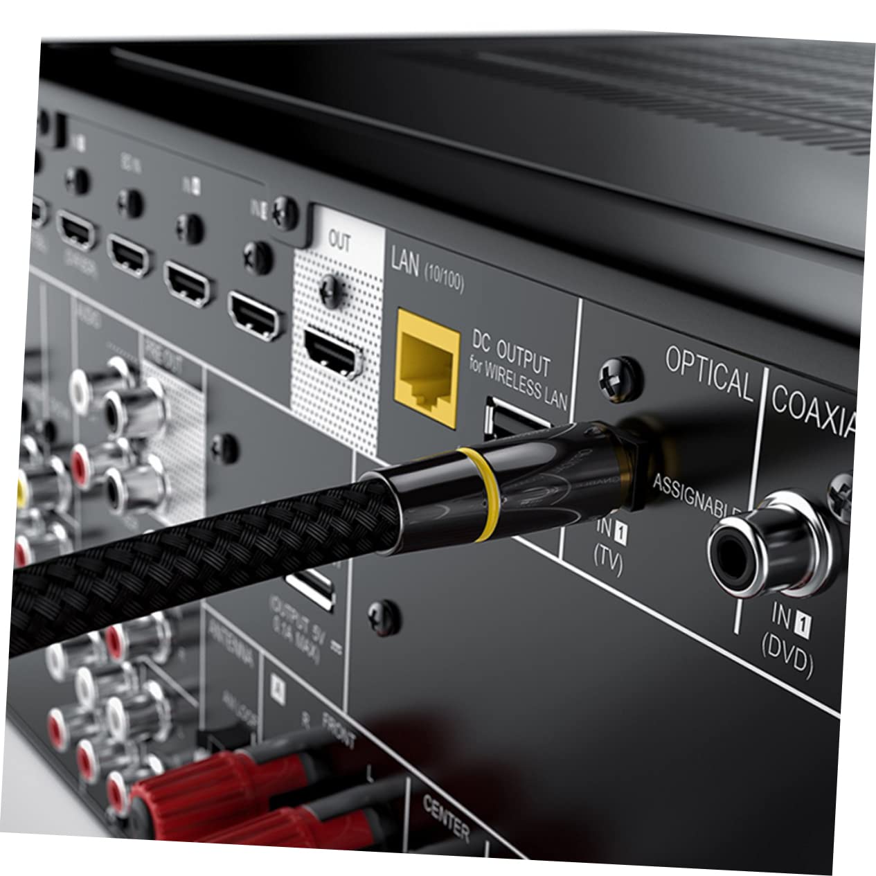 UPKOCH Câble Audio à Fibre Optique Noir 15 Mètres Gaine de Protection, Haute Durabilité et Résistance la Déformation, pour Home Cinéma et Équipements Audio