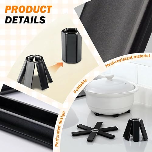 Miniatura 4 de Almohadilla de aislamiento plegable, almohadilla de aislamiento térmico plegable creativa, protectores de ollas y sartenes, protectores de