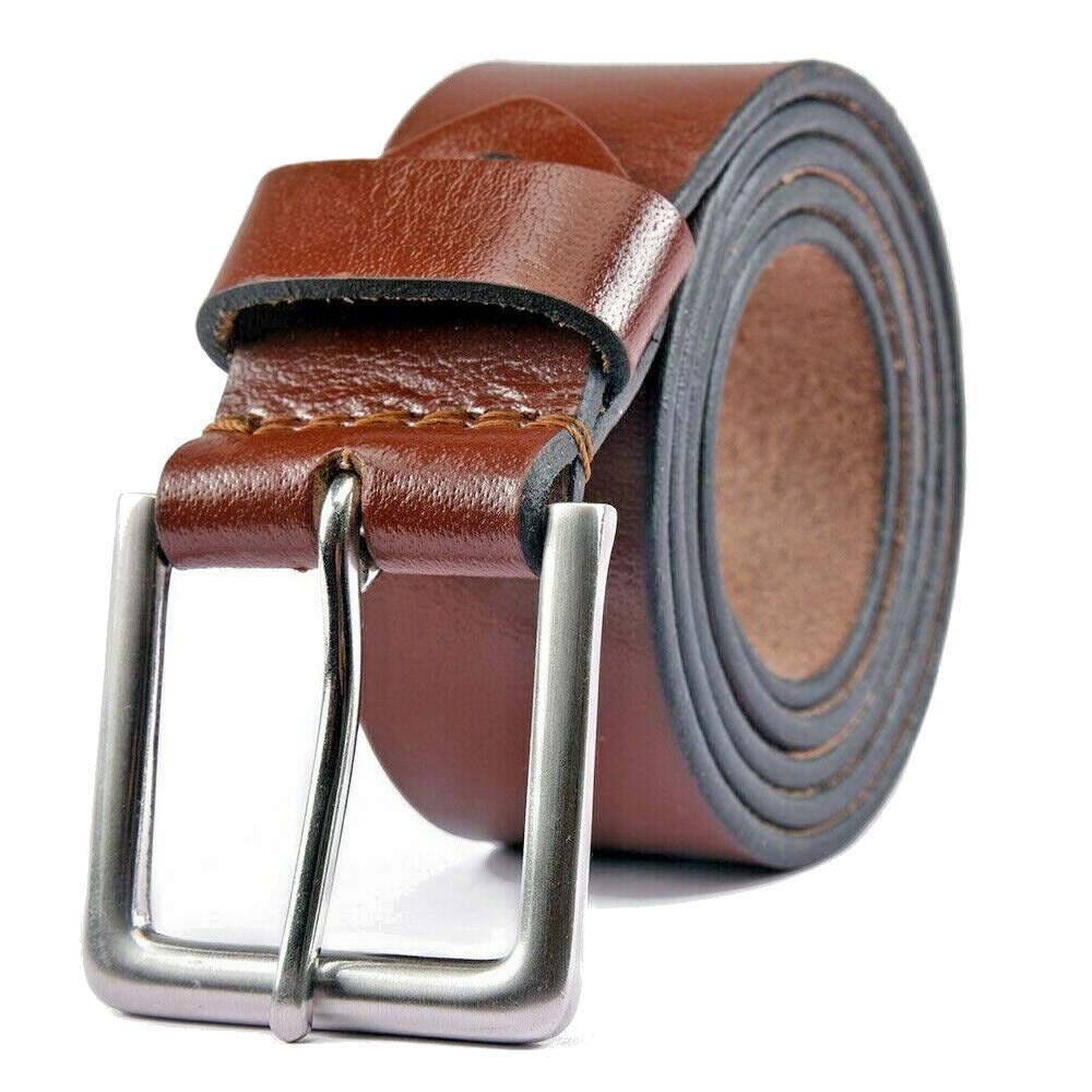 Mens Genuine Leather Belt Belts 38mm Black Brown for Jeans Dress