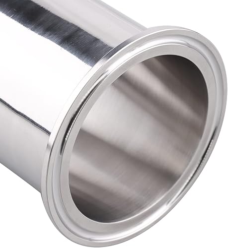 Miniatura 3 de DERNORD Tubo de carrete sanitario con extremos de abrazadera, tubo redondo sin costuras de acero inoxidable 304 con abrazadera triple de 2.5