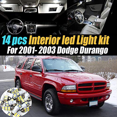 Kit de 14 luces LED interiores blancas 6000K Dodge Durango 2001-03 miniatura 1