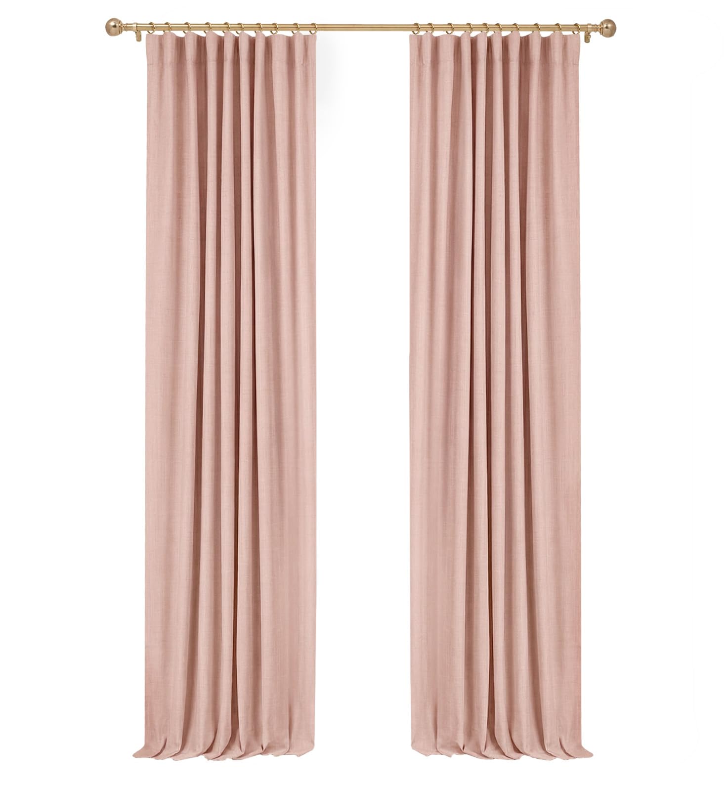 INOVADAY Pink Curtains 100% Blackout Curtains for Bedroom 84 Inch Long