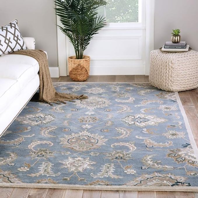 Handmade Tufted Wool Carpet – Premium Thick Embossed Geometric Design Rug for Living Room, Bedroom & Hall (Multi 25, 6 x 6 Feet Square)-image-7