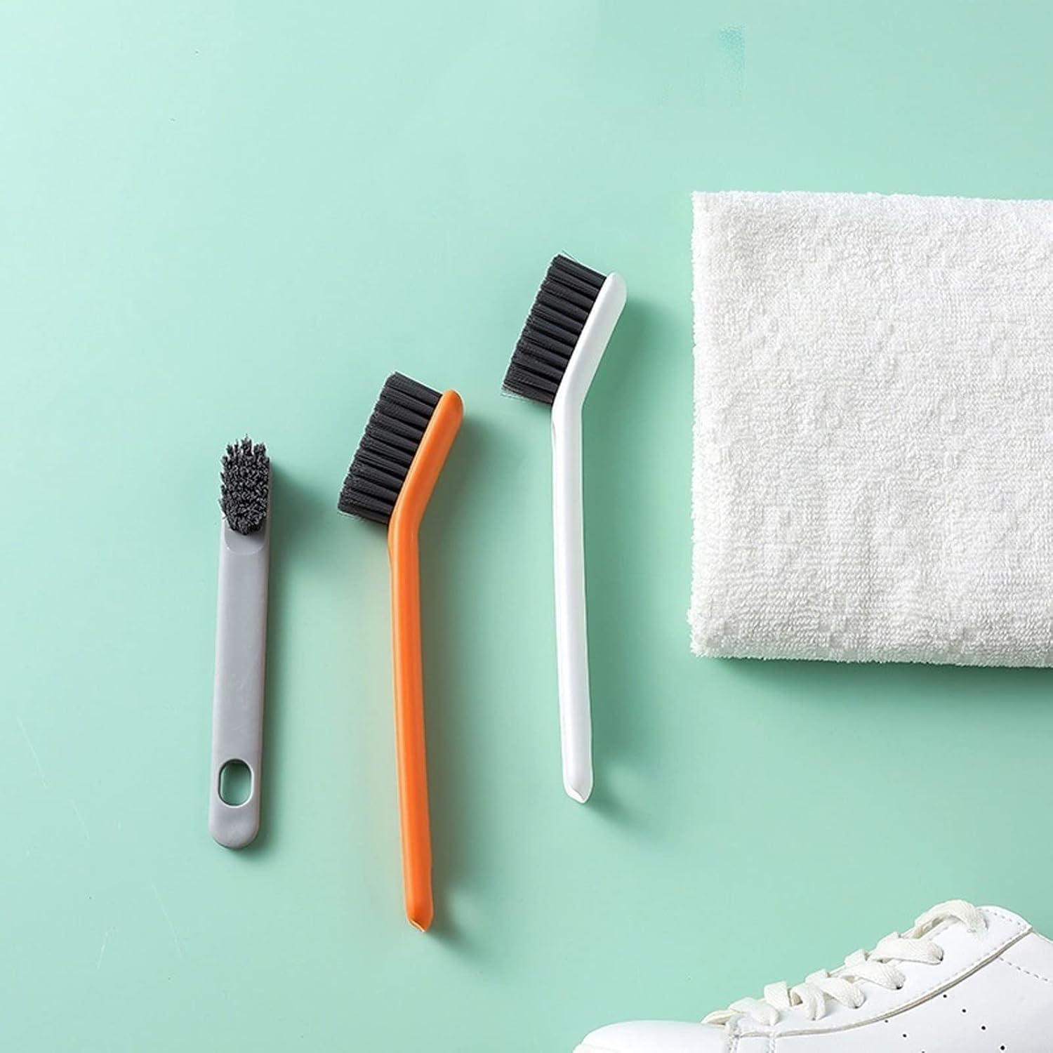 Household Shoe Washing Brush Soft Bristles Laundry Brush White Shoe Collar Cleaning Brush Board Brush Set (Color : Orange)