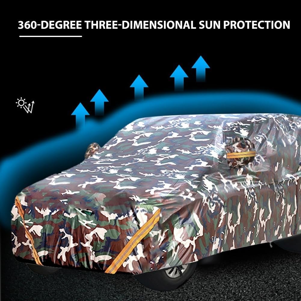 Funda de Coche para Fiat 595 Pista, Panno Oxford per Esterni, Copertura Completa, Protezione Antipioggia, Protezione UV, Antipolvere, Antivento(Camouflage)