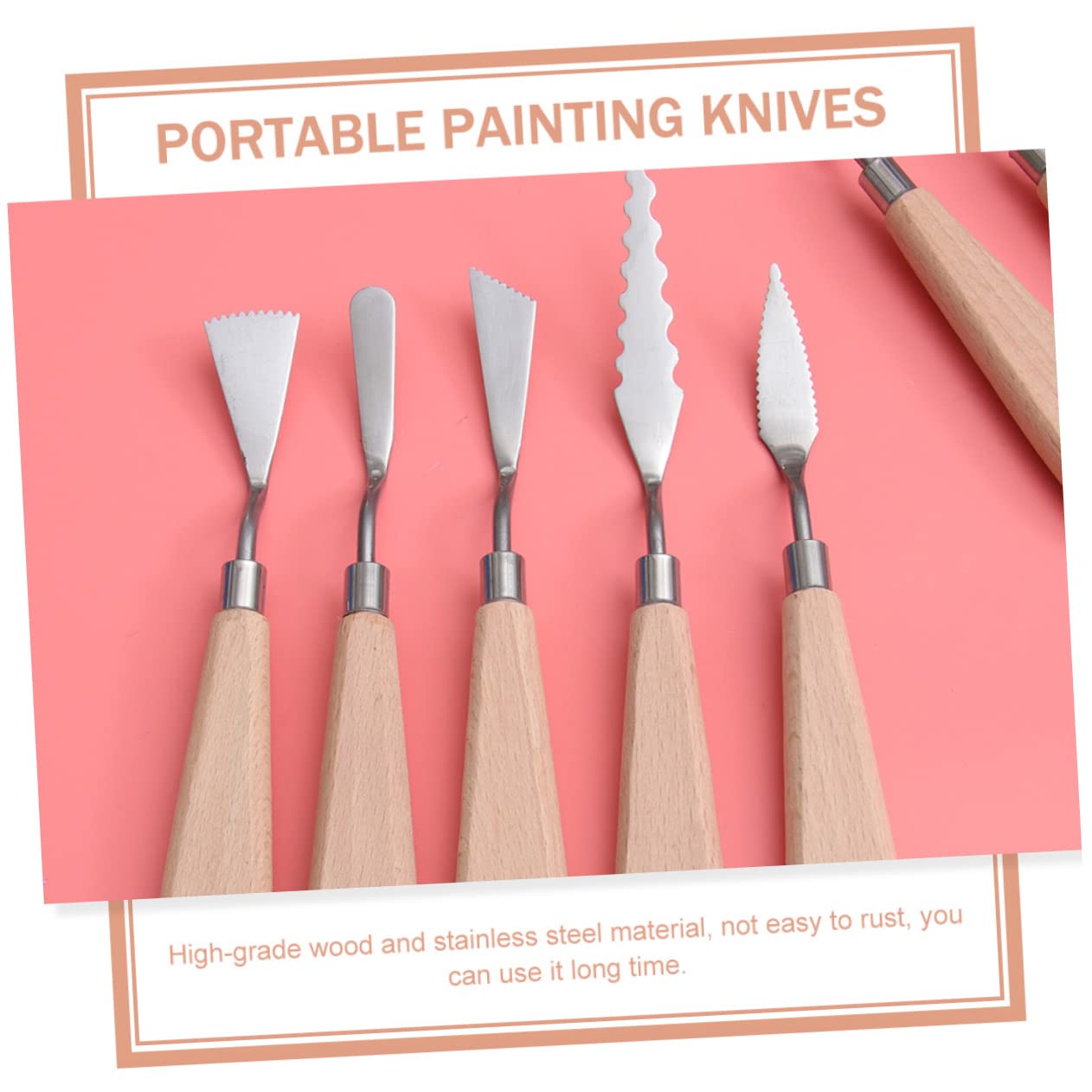 HOMSFOU 6Pcs Professional Oil Painting Spatulas Versatile Color Mixing Knives with Smooth Handles for Artists Students and Teachers Oil and Painting