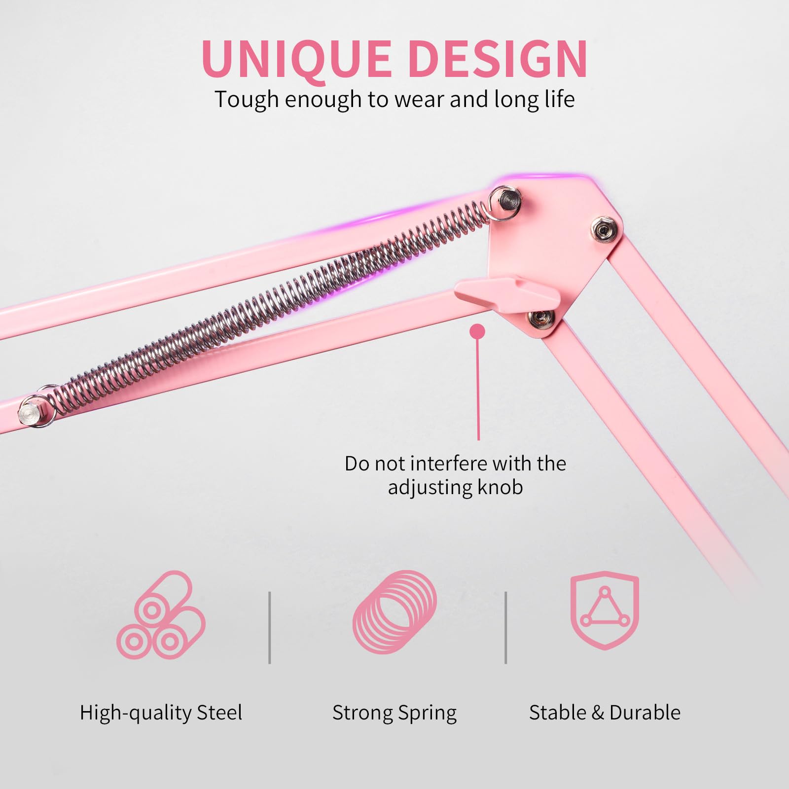 FEELWORLD AMS1 - Braccio per microfono regolabile, con vite da 3/8" a 5/8", compatibile con PM1 e altri microfoni per podcast Straming Gaming Studio (rosa)