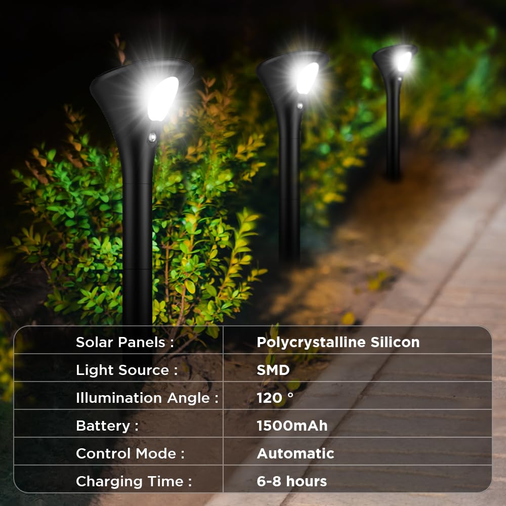 Lampe Solaire Exterieur Detecteur de Mouvement Lot de 3 LED Spot Solaire Exterieur Blanc Froid Eclairage Solaire avec Etanche IP65 Lumiere Solaire Exterieur pour Jardin Allée Chemin Terrasse