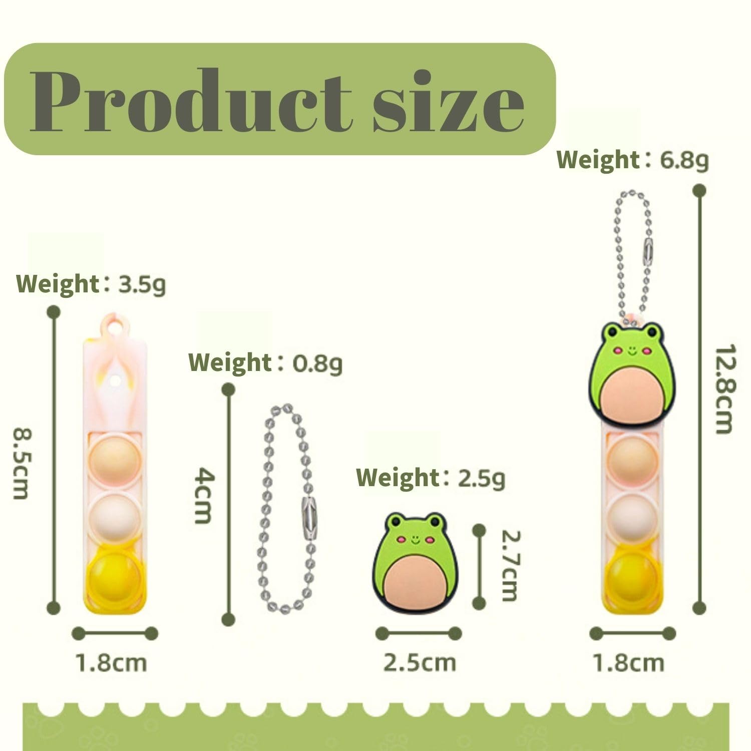 Yeefunjoy 32PCS Mini Pop Push It Fidget Toy Portachiavi, giocattolo manuale con bolle da premere stile, Silicone Poppet Bubble Giocattoli Antistress per Autismo bambini e adulti