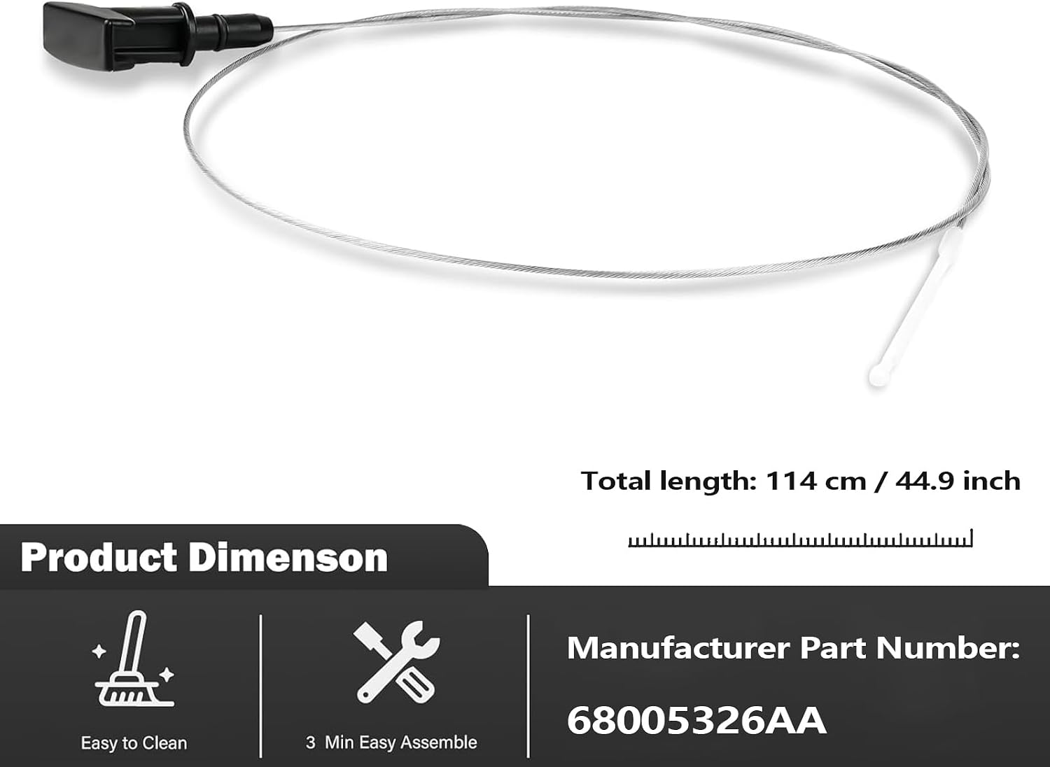 Engine Oil Dipstick Replacement Fits Dodge Ram 2500 3500 4500 5500 6.7L Cummins Diesel 2007-2022 - Upgraded Heat-Resistant Fluid Level Indicator 68005326AA