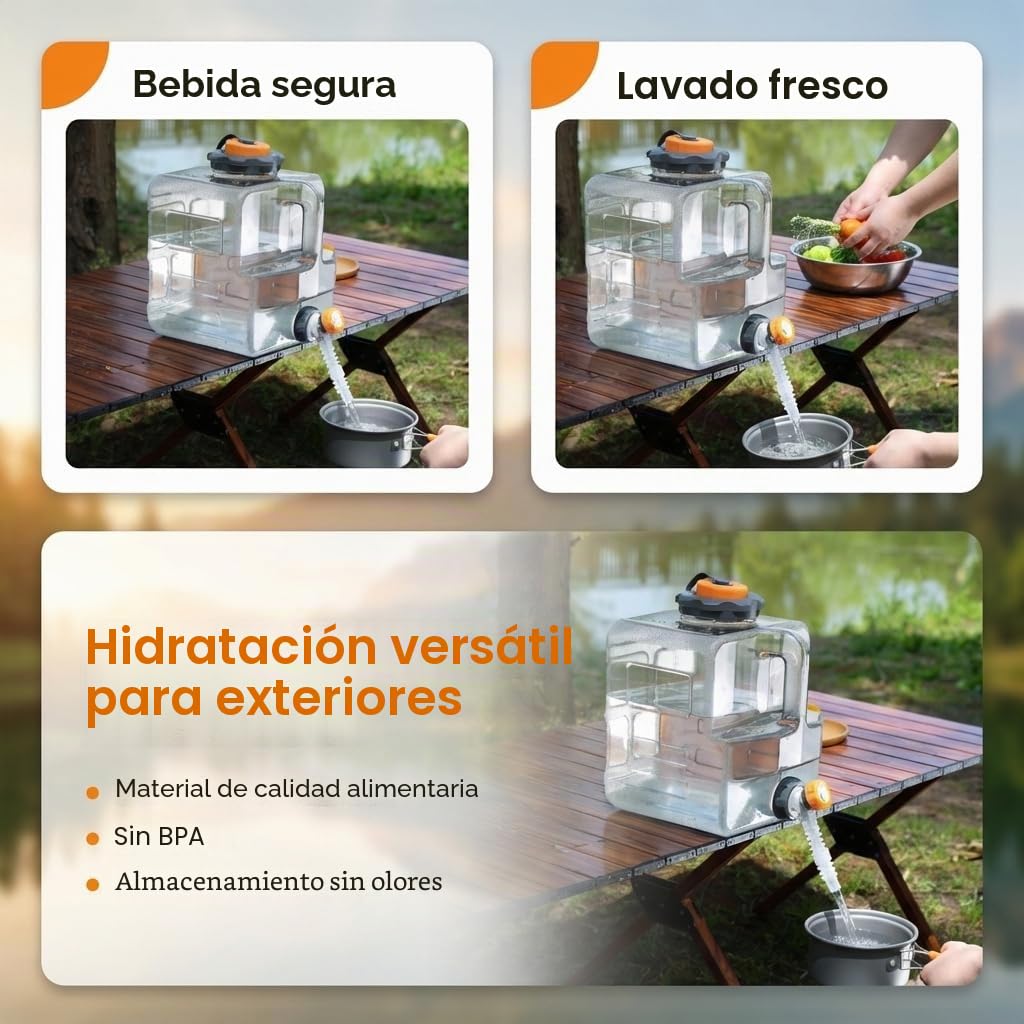 Depósito de agua con grifo