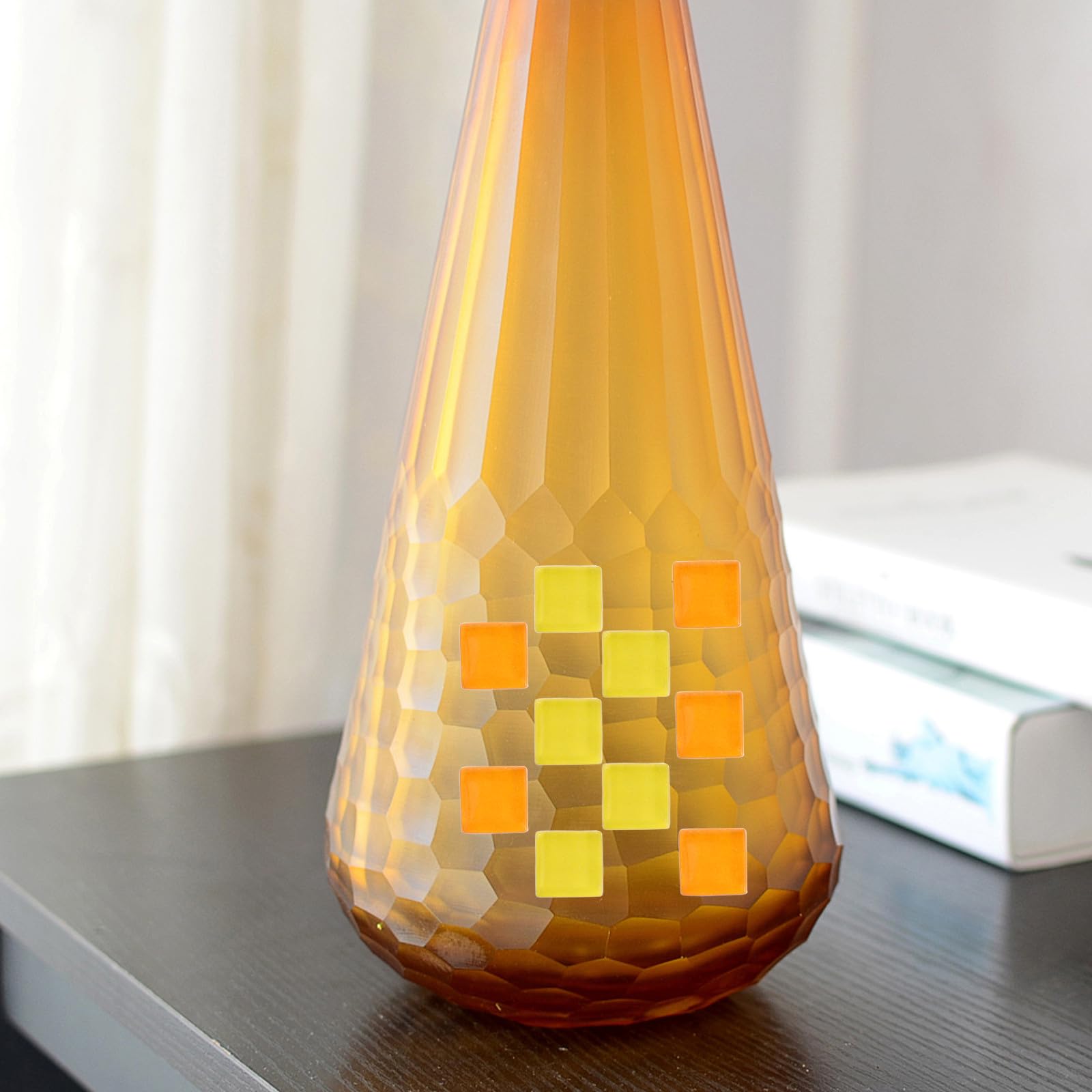 1200 Stück Bunte Quadratische Mosaiksteine aus Glas mit Glatten Kanten 2 Beutel Farbige Glasstücke zum Basteln für Selbstgemacht Projekte und Heimdekoration