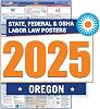 2025 Oregon Labor Law Poster- State, Federal, OSHA Compliant- Workplace Required Posting for Employees- English Employment Poster- UV Laminated Waterproof- 26 x 39.5”- English
