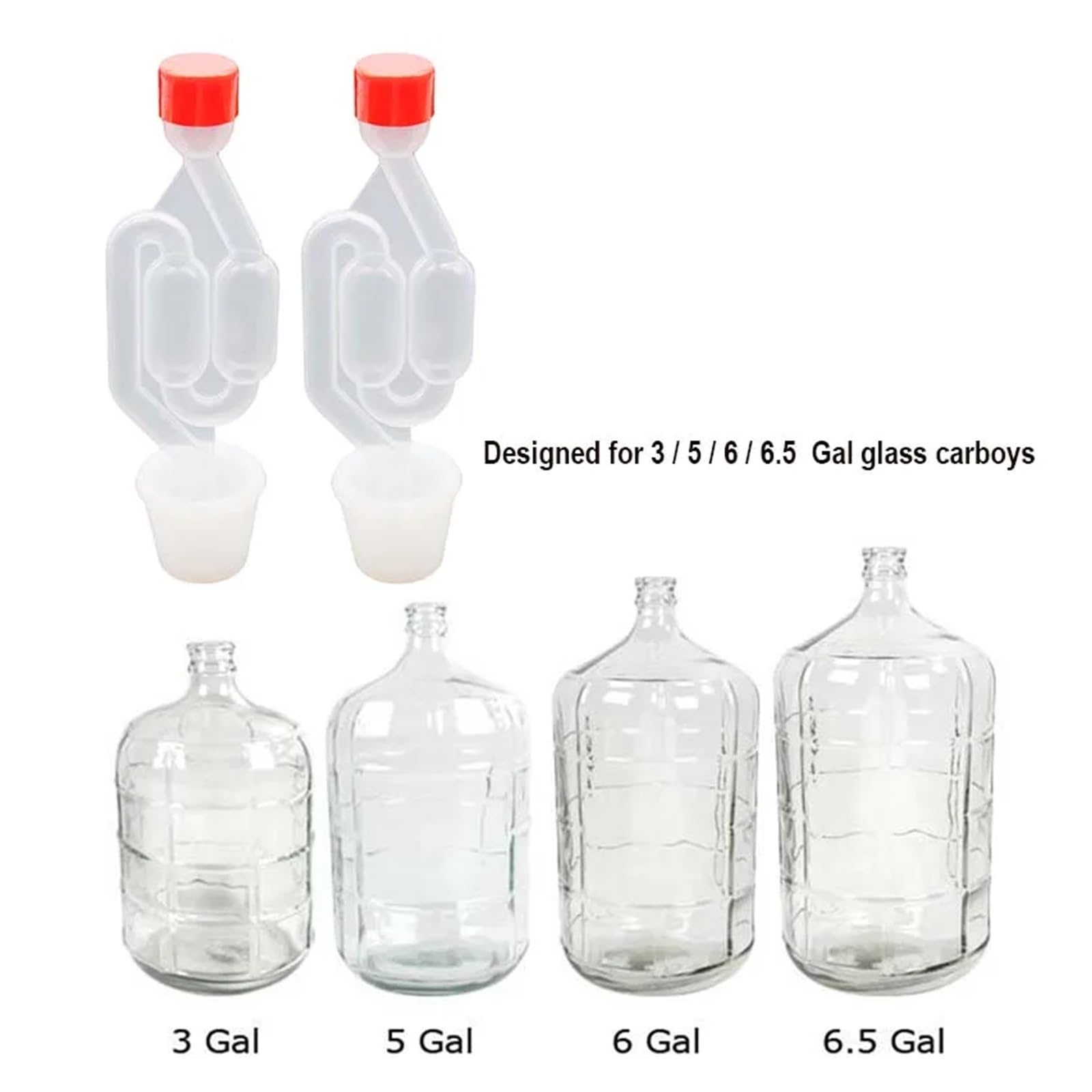 Attrezzatura per la produzione di birra Tipo Camera d'aria a doppia bolla e tappo damigiana in silicone for la produzione di vino e birra (confezione da 2) Attrezzatura per la produzione di birra