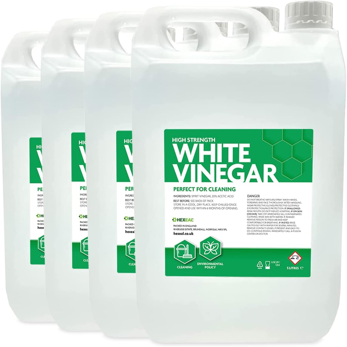 Hexeal High Strength White Vinegar 20L Cleaning Grease Remover