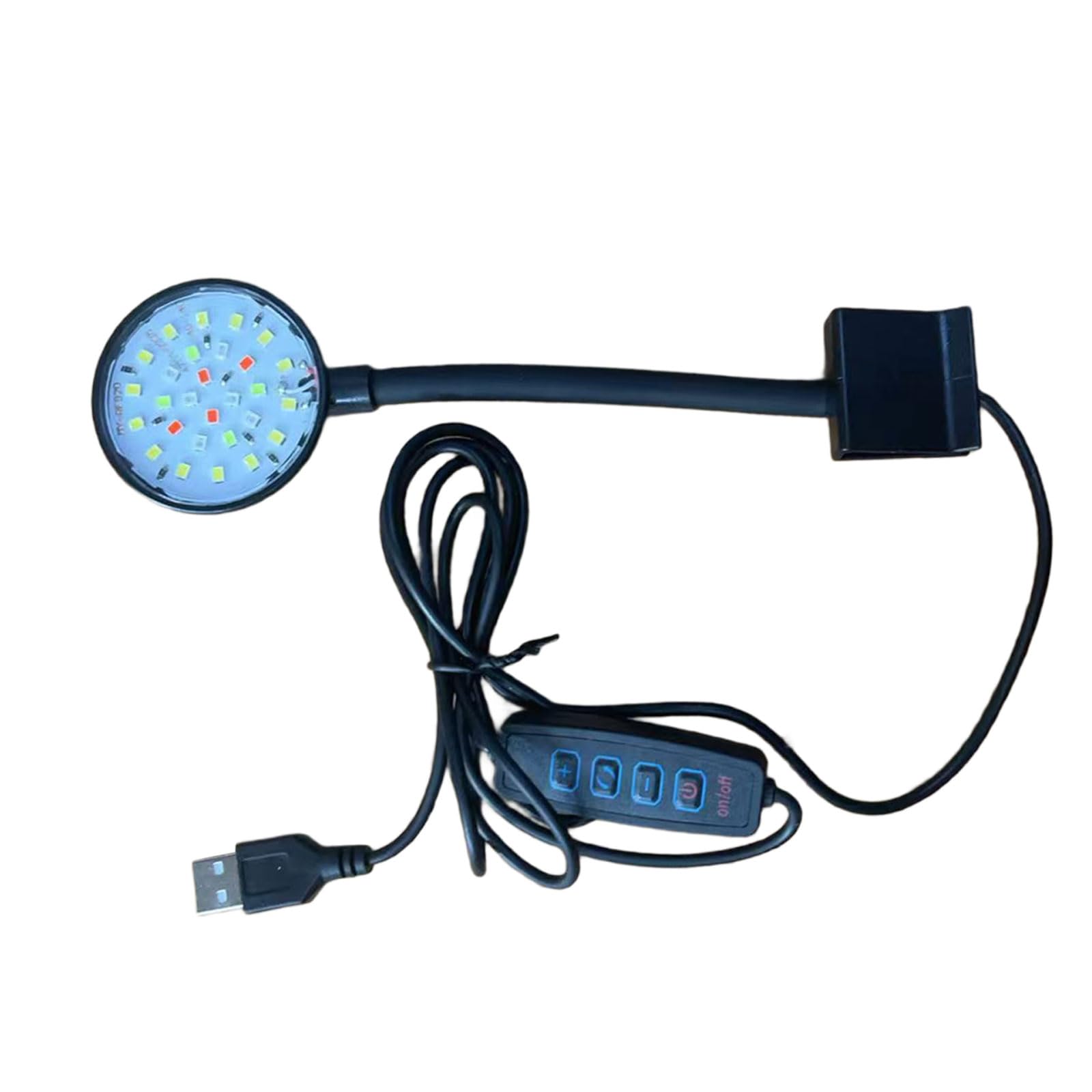 EXQIOUR Full Spectrum LED Aquariums Light Clip on USB Fishtanks Lamp with Adjusting Brightness for Corals Various Fishtanks Adjusting Brightness Light