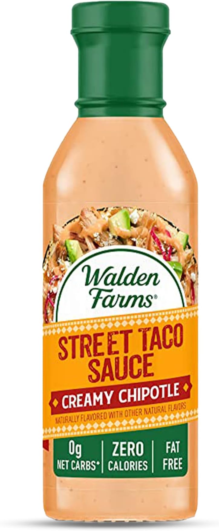 Street Taco Sauce Creamy Chipotle – Calorie-Free, Gluten-Free, Low Carb, Keto-Friendly, Sugar-Free, Smoky Chipotle Flavor – 12 oz Bottle