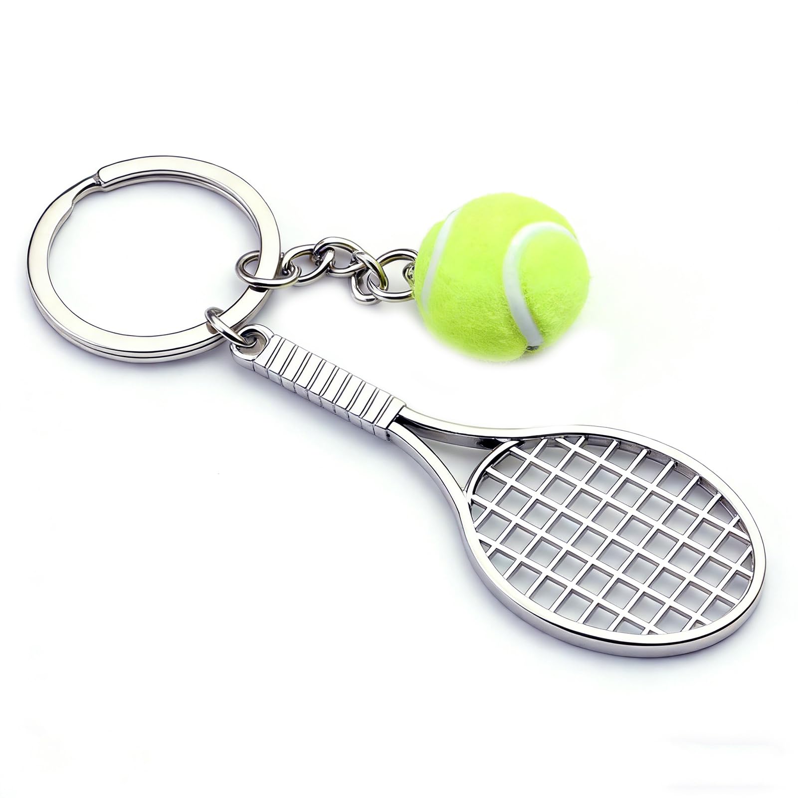Wangqiuqiu Multicolour Tennis Racket Keychain,Mini Tennis Racket Keychain Key Chain,Metal Tenniss Keychains,Tenniss Keyring,Sports Pendant Gifts For Colleagues,Friends,Classmates For Key,Backpack