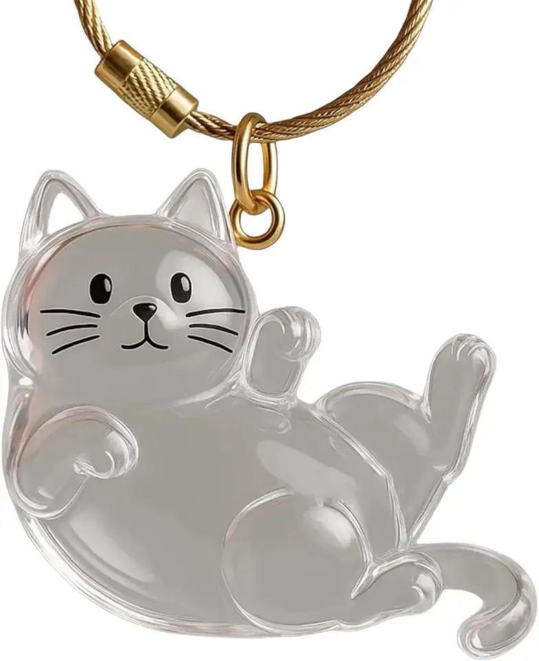 Clear Acrylic Cats Hair Collector with Cats Pendant Decoration Keychain Furs Container for Travel Friendly Shape Pet Memorial Box