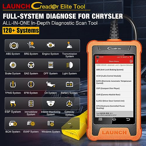 2023 Launch X431 Elite Bidirectional Tool fit for Chrysler Dodge Jeep, FCA Autoauth, Full System Diagnostic Scanner, All Resets, ECU Coding, Battery Registration, Key Programming, Lifetime Free Update