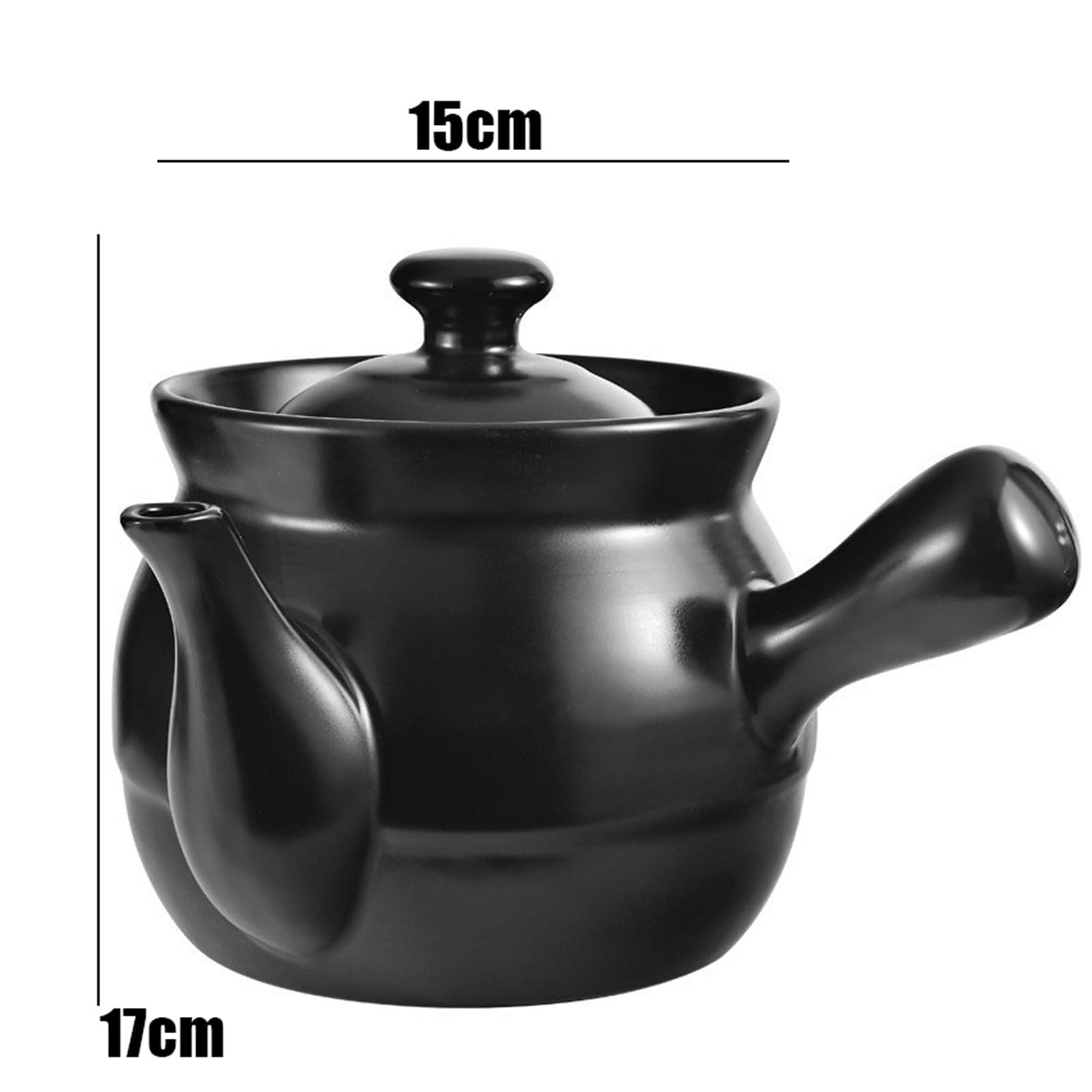 ceramiczny garnek, Czarny Garnek Do Gulaszu O Pojemności 3,1 L, Zgodny Z Tradycją Medycyny Chińskiej, Nieprzywierającą Pokrywką