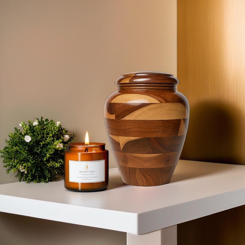 Large Wooden Cremation Urn – Handcrafted Memorial for Human Ashes, Adult Funeral Urn for Men & Women (Rosewood, Large (200Cu/Inches)) - Image 9