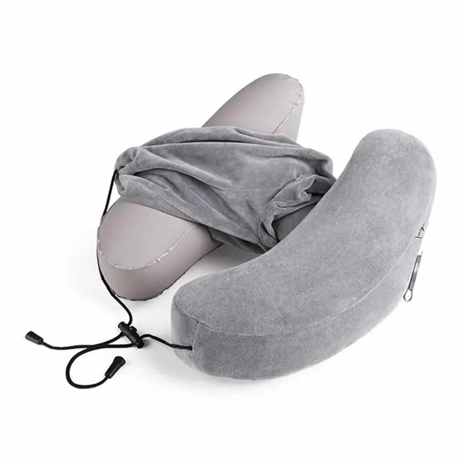 YShiuoL Neck Pillow Neck Pillow Travel U-Shaped Inflatable H Hooded Nap Outdoor Car Long-Distance Aircraft