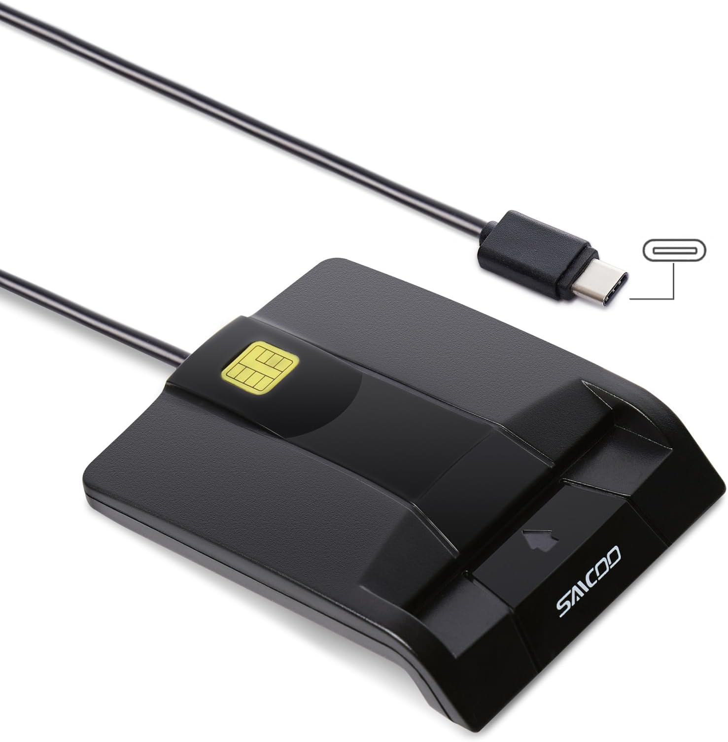 saicoo Type C Smart Card Reader DOD Military USB-C Common Access CAC Card Reader, Compatible with Windows (32/64bit) XP/Vista/ 7/8/10, Mac OS X