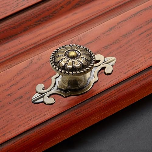Miniatura 5 de Pomos de latón para gabinetes de cocina, pomos vintage para cajones de seta, paquete de 4, pomos de cajón de gabinete de cocina, manijas de tocador,