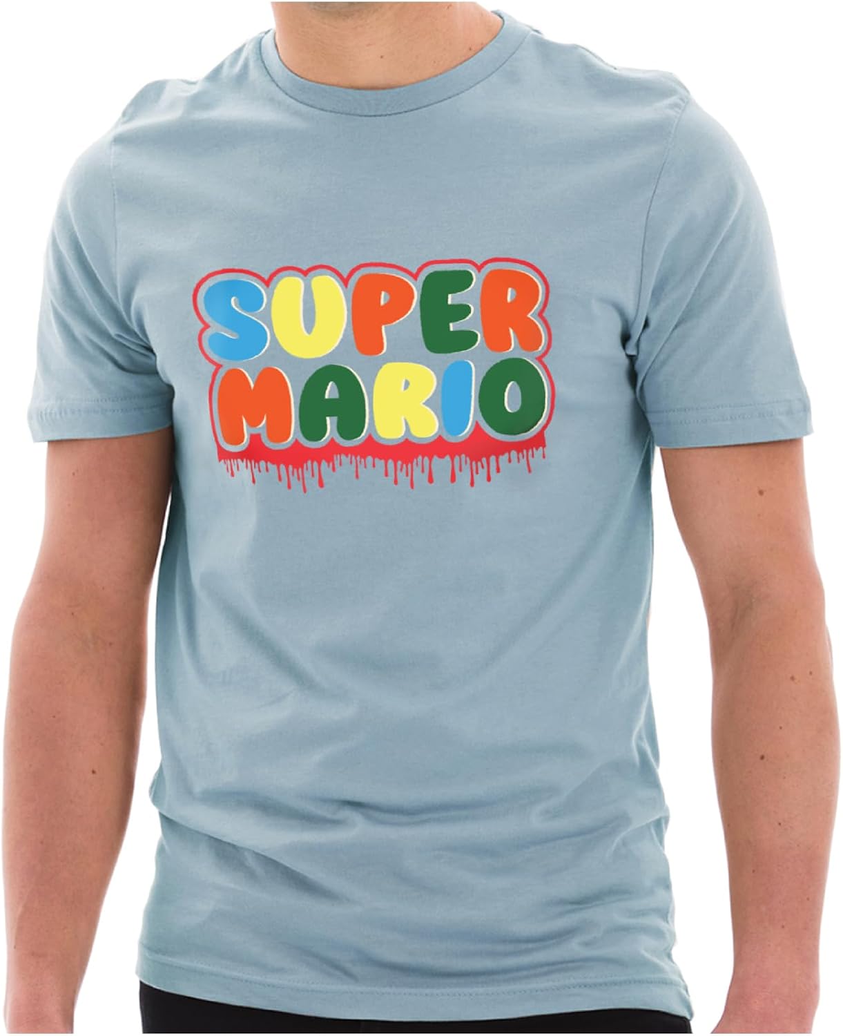 Hallloween Mario Graphic Design Ring Spun Combed Cotton Short Sleeve Deluxe Jersey T-Shirt