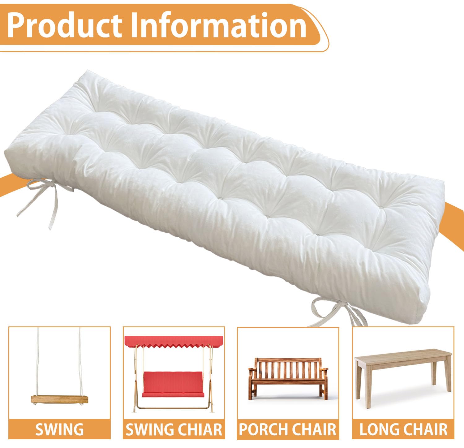 Cojín De Banco Para Exteriores De 3-4 Pulgadas De Grosor, 36