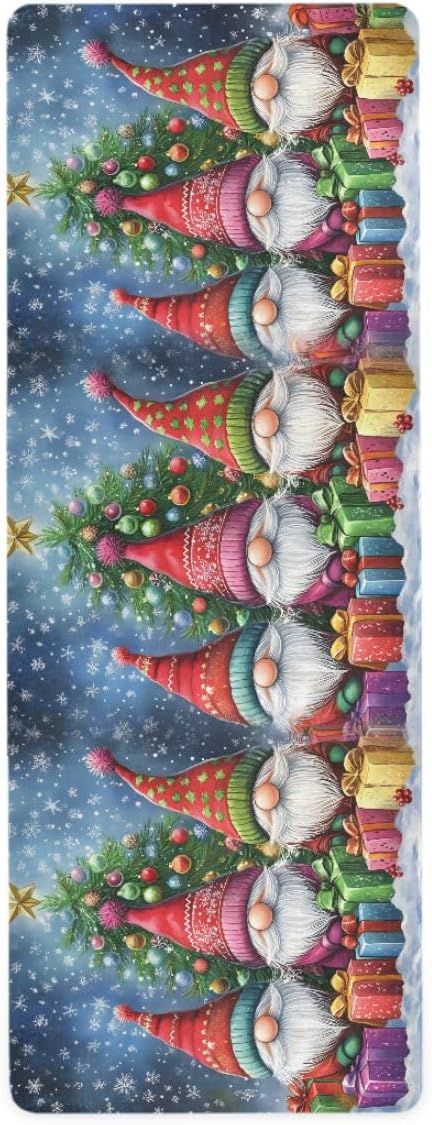 ALAZA Three Christmas Gnomes Yoga Mat Non Slip Fitness Exercise Mat, Workout Mat for Yoga, Pilates and Floor Exercises