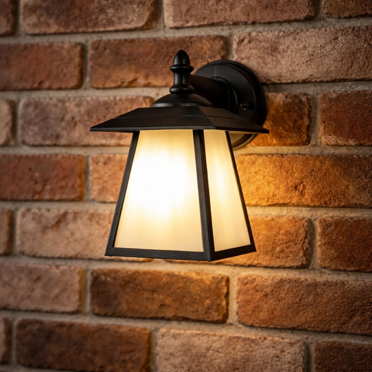 CGC Lighting Outdoor Outside Wall Light Mains Power Aluminium Traditional Lantern LED IP44 E27 (Black Opal)
